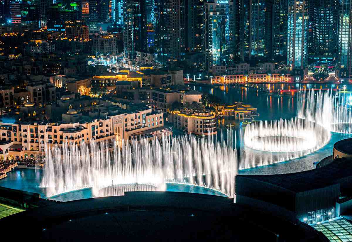 迪拜喷泉，阿联酋迪拜