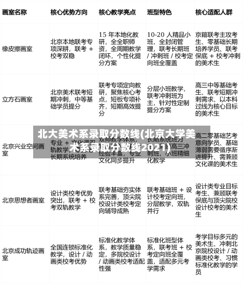 北大美术系录取分数线(北京大学美术系录取分数线2021)
