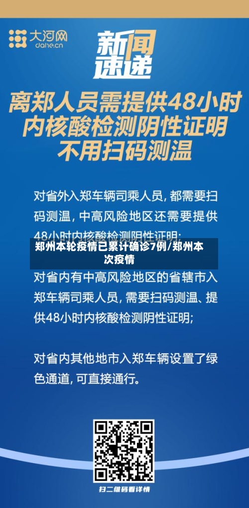 郑州本轮疫情已累计确诊7例/郑州本次疫情
