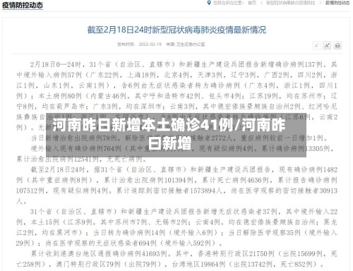 河南昨日新增本土确诊41例/河南昨曰新增