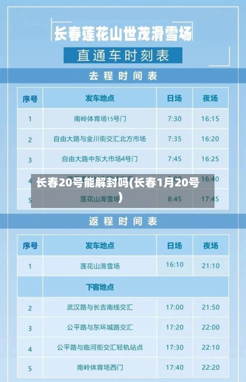 长春20号能解封吗(长春1月20号)