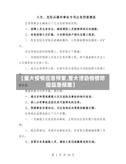 【重大疫情应急预案,重大活动疫情防控应急预案】-第3张图片