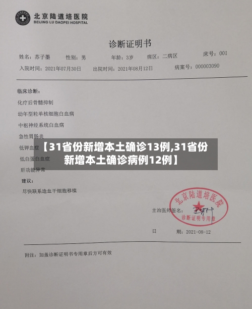 【31省份新增本土确诊13例,31省份新增本土确诊病例12例】