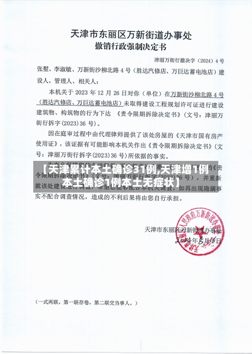 【天津累计本土确诊31例,天津增1例本土确诊1例本土无症状】-第2张图片