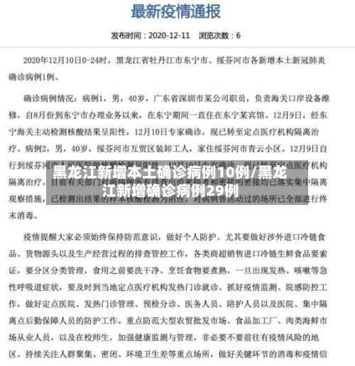黑龙江新增本土确诊病例10例/黑龙江新增确诊病例29例-第2张图片