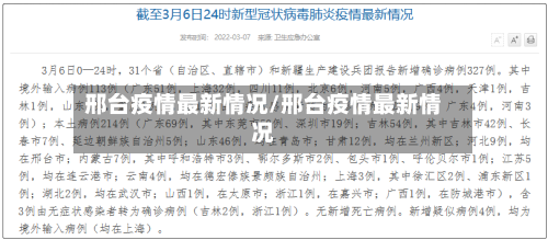 邢台疫情最新情况/邢台疫情最新情况