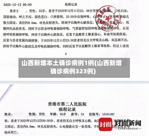 山西新增本土确诊病例1例(山西新增确诊病例323例)