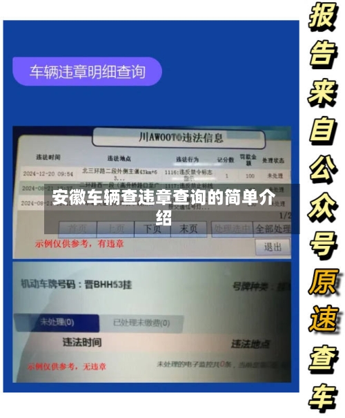 安徽车辆查违章查询的简单介绍