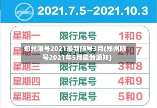 郑州限号2021最新限号3月(郑州限号2021年5月最新通知)