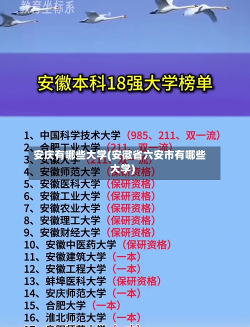 安庆有哪些大学(安徽省六安市有哪些大学)-第2张图片