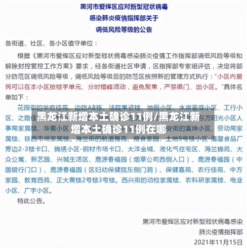 黑龙江新增本土确诊11例/黑龙江新增本土确诊11例在哪